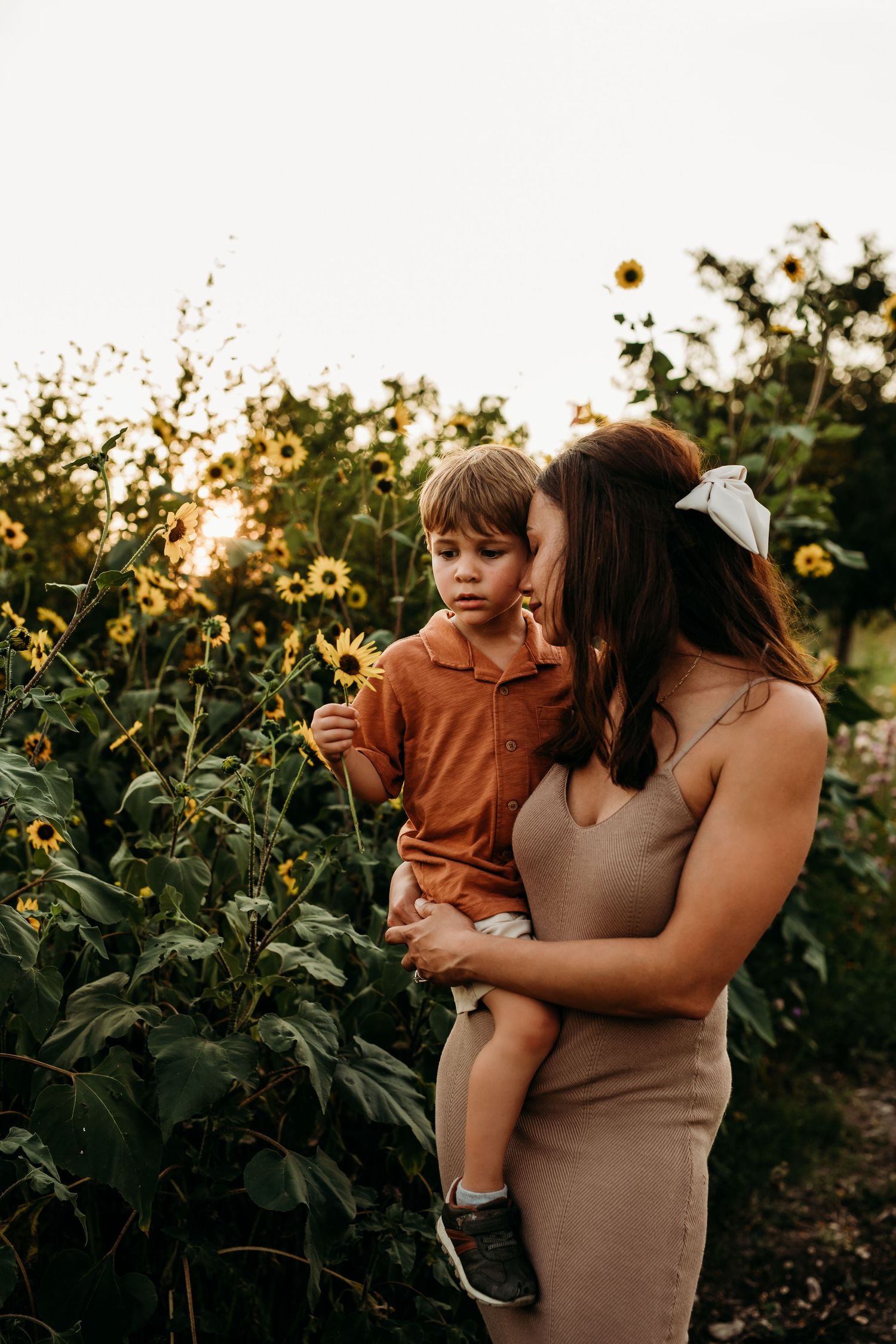 family pictures in wildflowers in New brunfels Texas