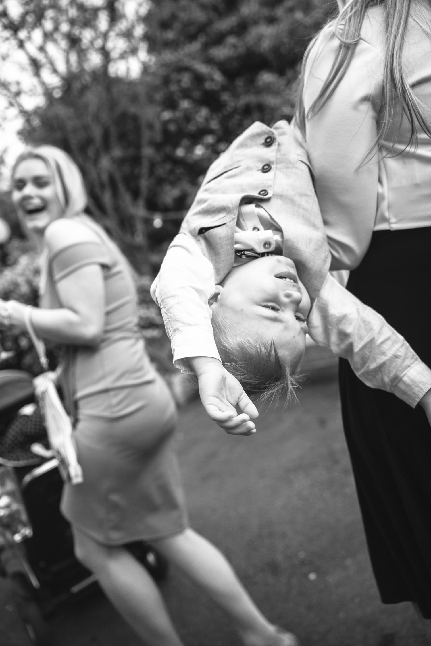 Playing child at askham hall wedding