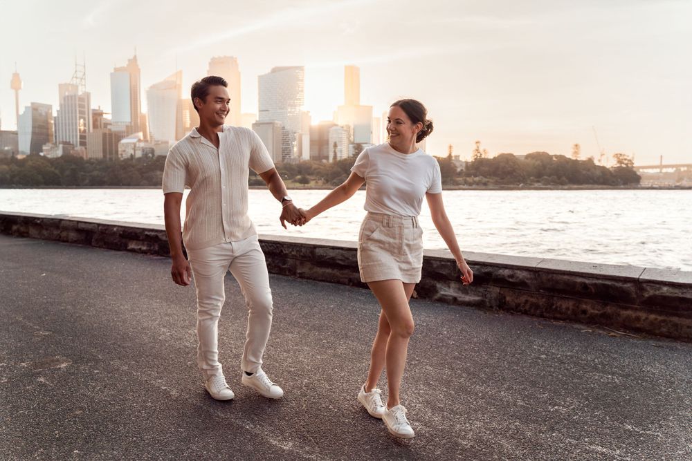 fun during an engagement photoshoot in Sydney