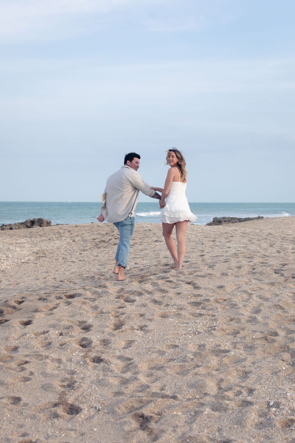 Beautiful beach engagement photo session