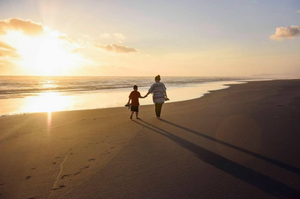 Grant and I seeing the Pacific Ocean for the first time together