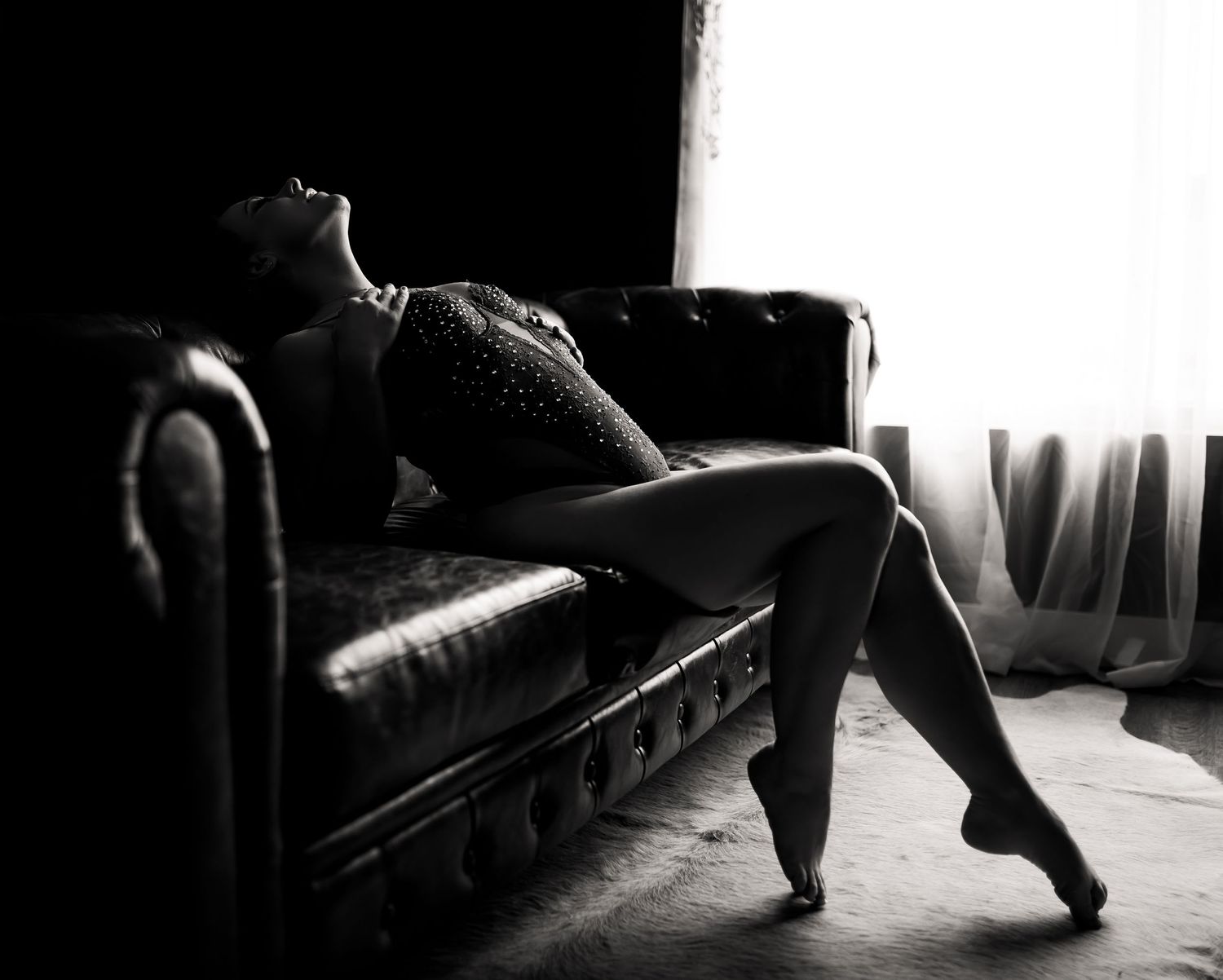 Black and white Boudoir photo by KJ