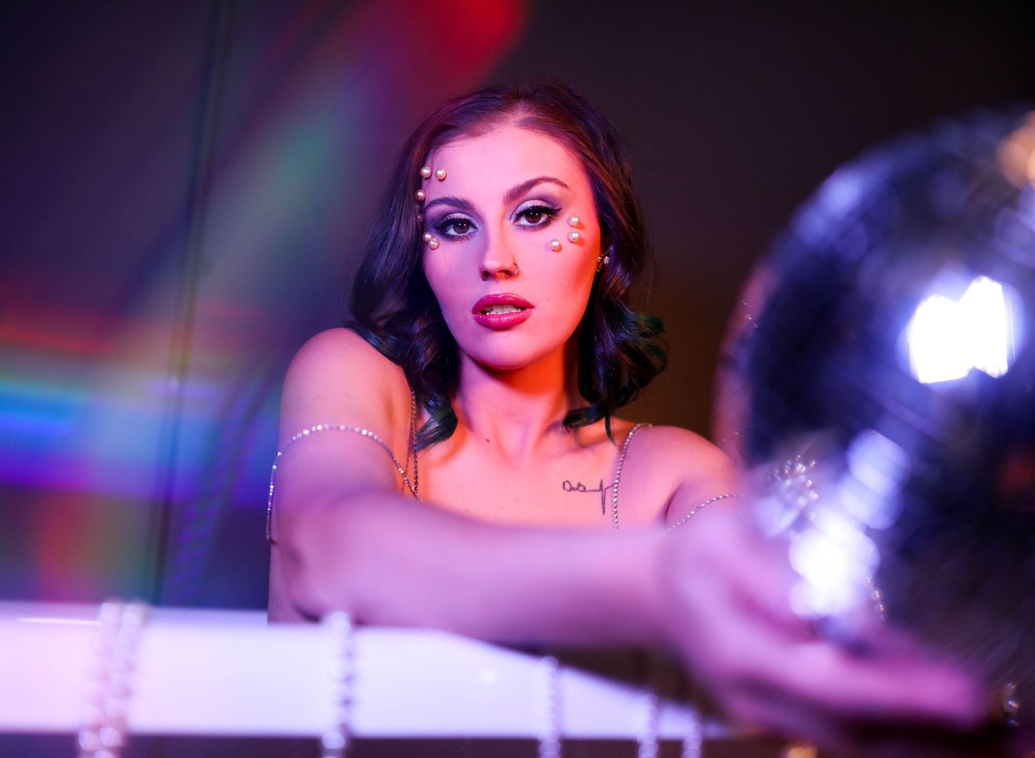 Neon boudoir photoshoot