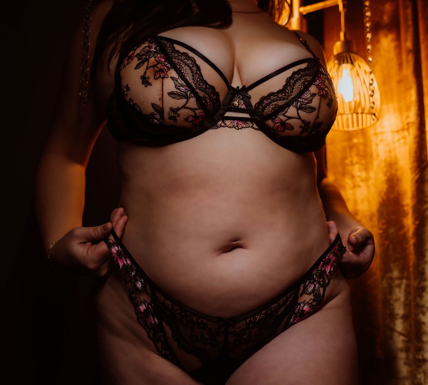 Black lace lingerie boudoir photography by Boudoir by KJ Photography