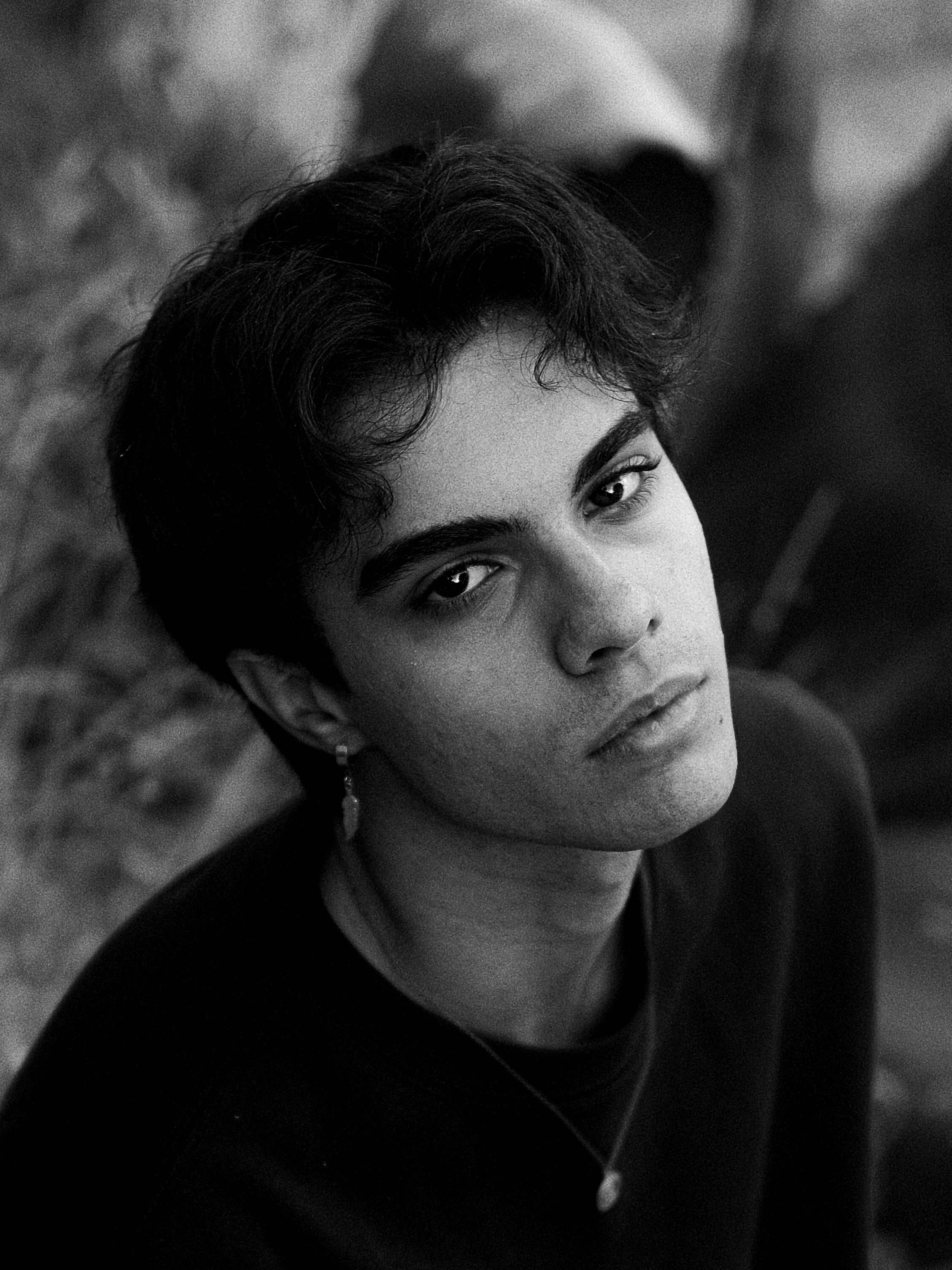 guy model black and white