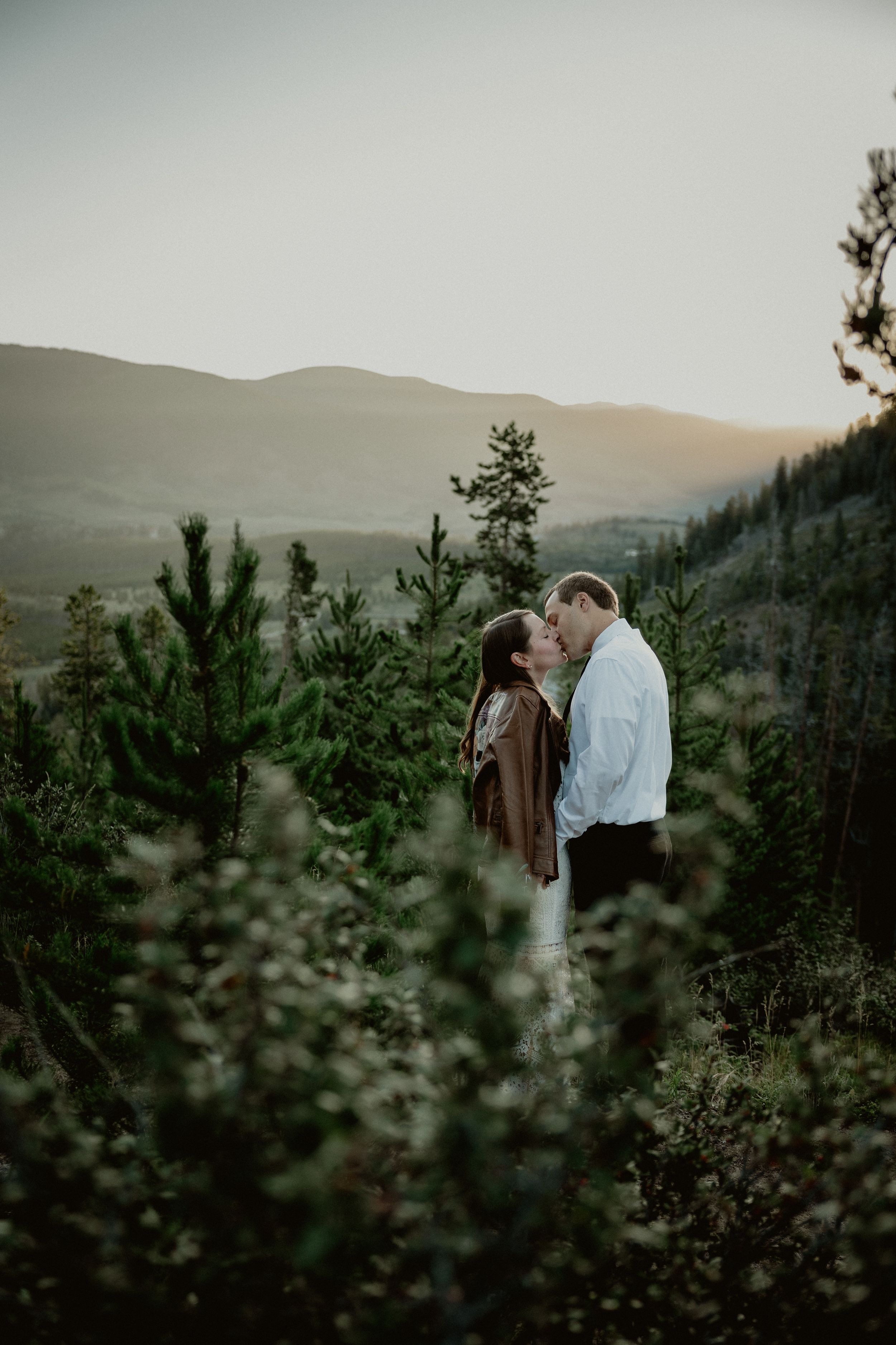 Sunrise mountain elopement couple in Colorado