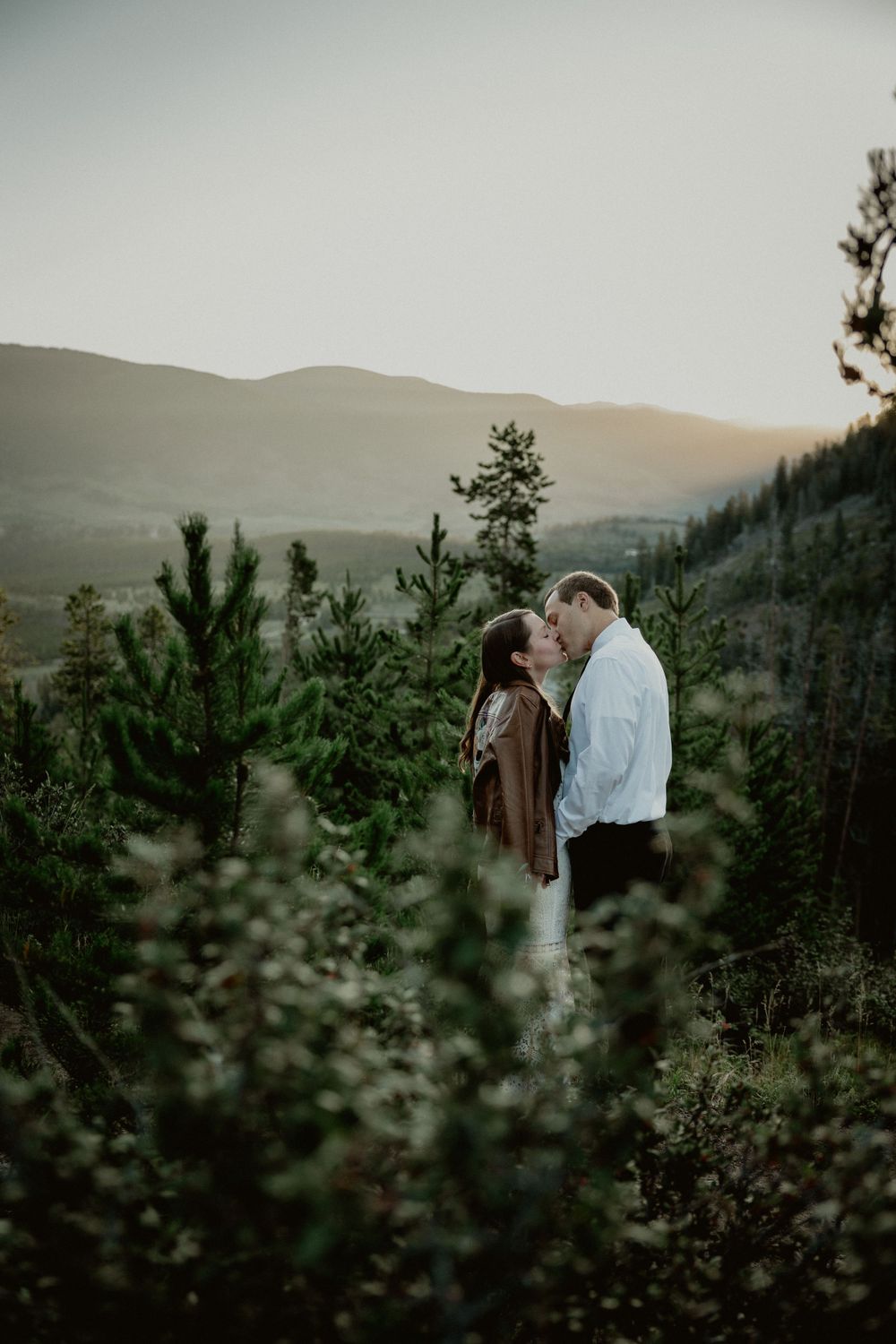 Sunrise mountain elopement couple in Colorado