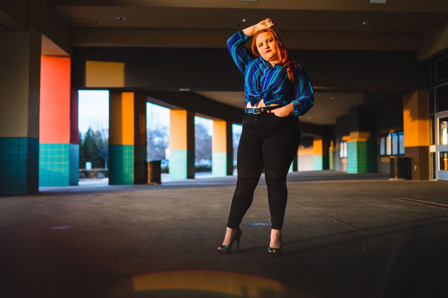 Senior portrait with colorful and artistic style and background