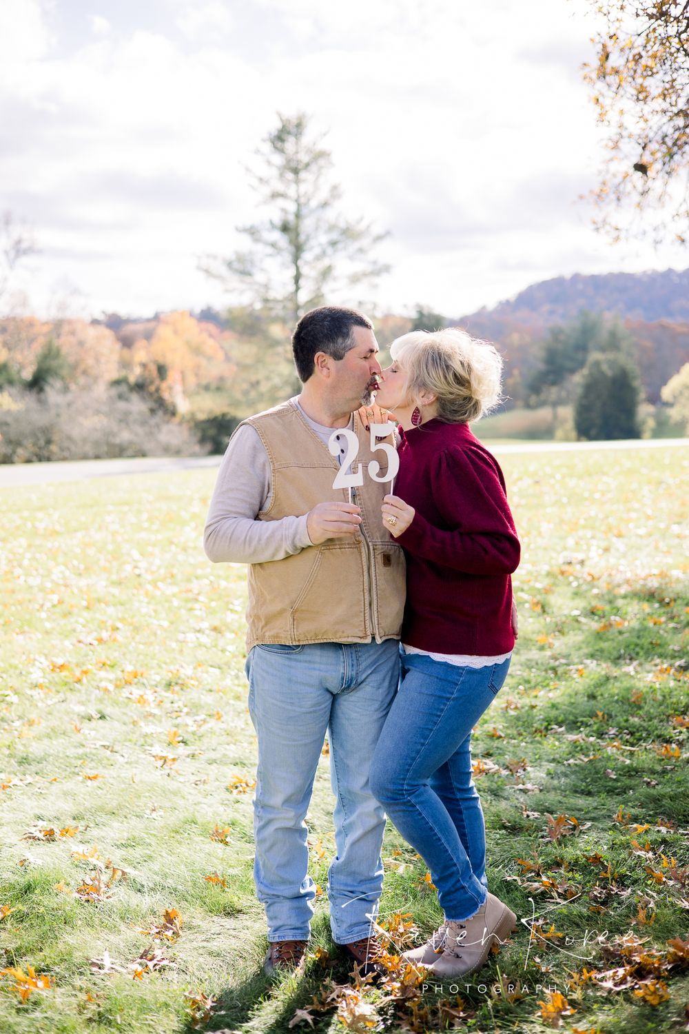Couple in love anniversary photo session outdoors in Knoxville Tennessee