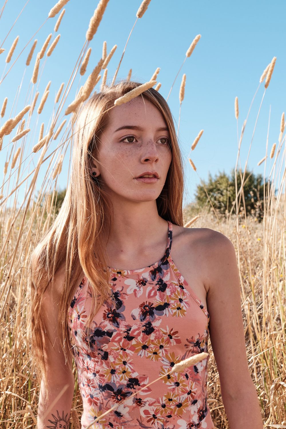 Fine Art Portrait of Model Katie in Russian Ridge Open Space Preserve in Portola Valley, California