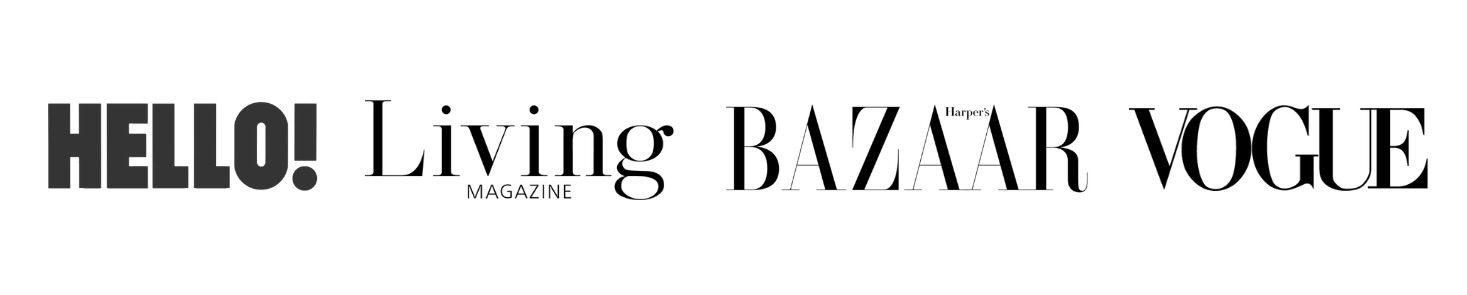 Black text logo reading HELLO Living BAZAAR VOGUE on white background.