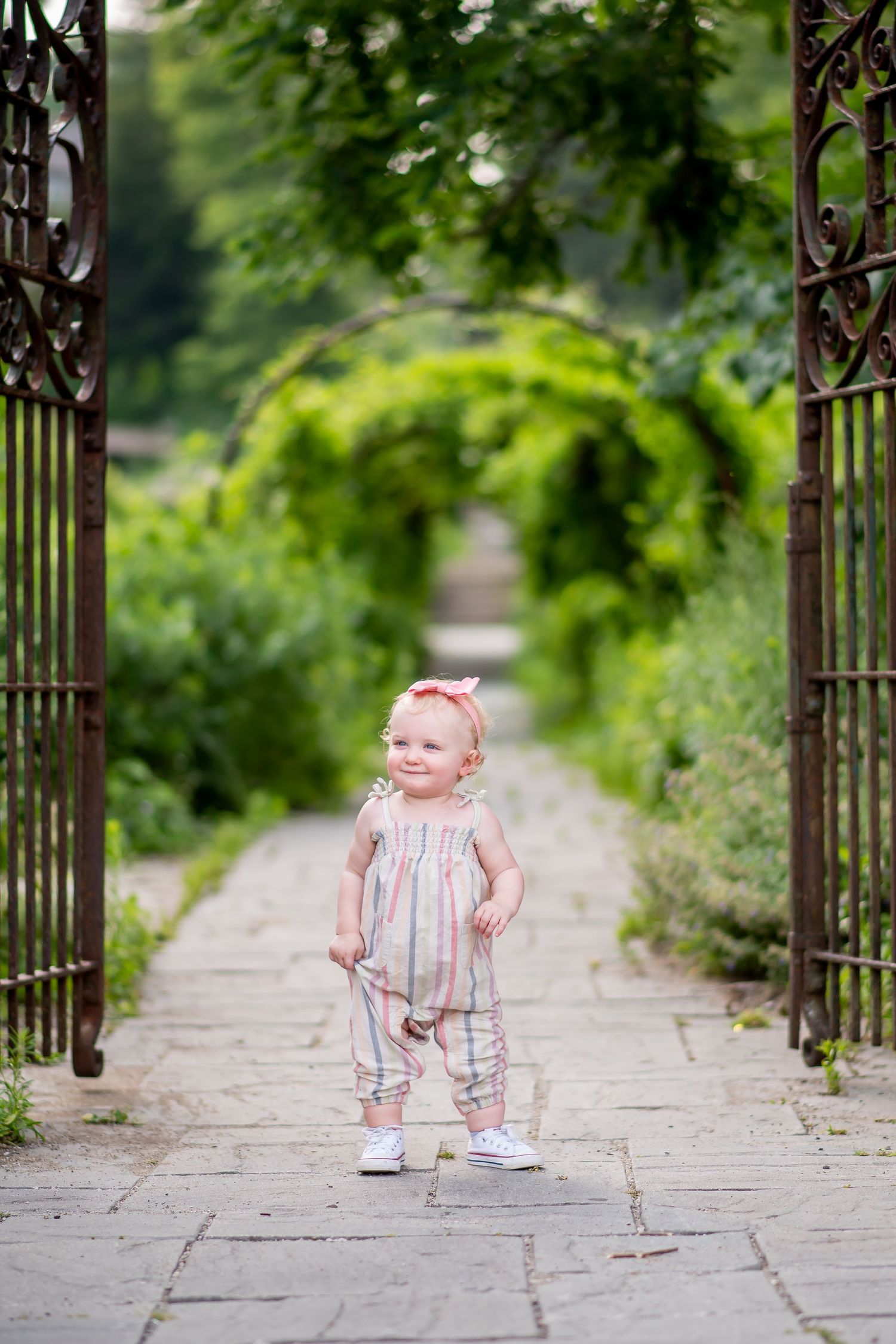 girl arbor arch gate cobblestone milestone birthday shabby chic baby photo
