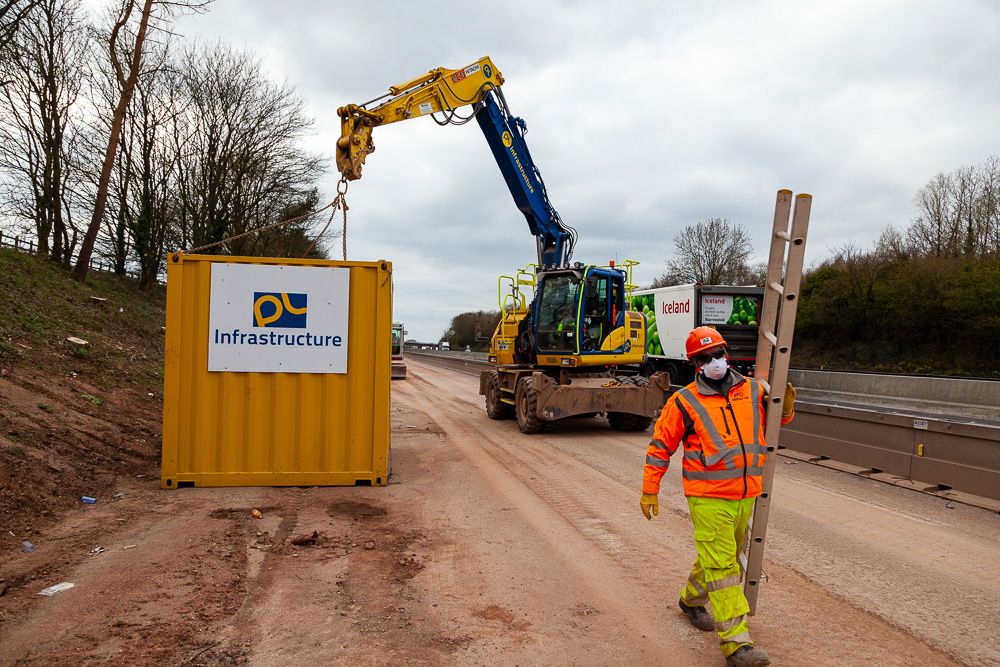 Ground works civil engineering M6 Smart Motorways