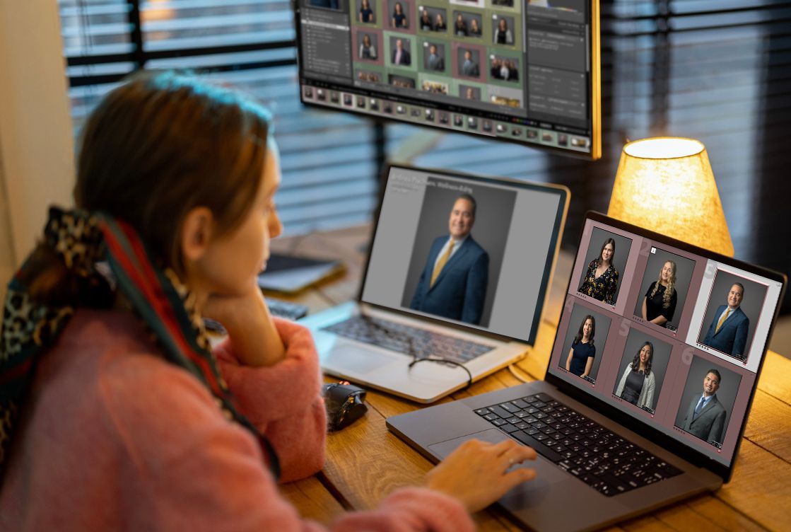 professional editor editing professional headshots