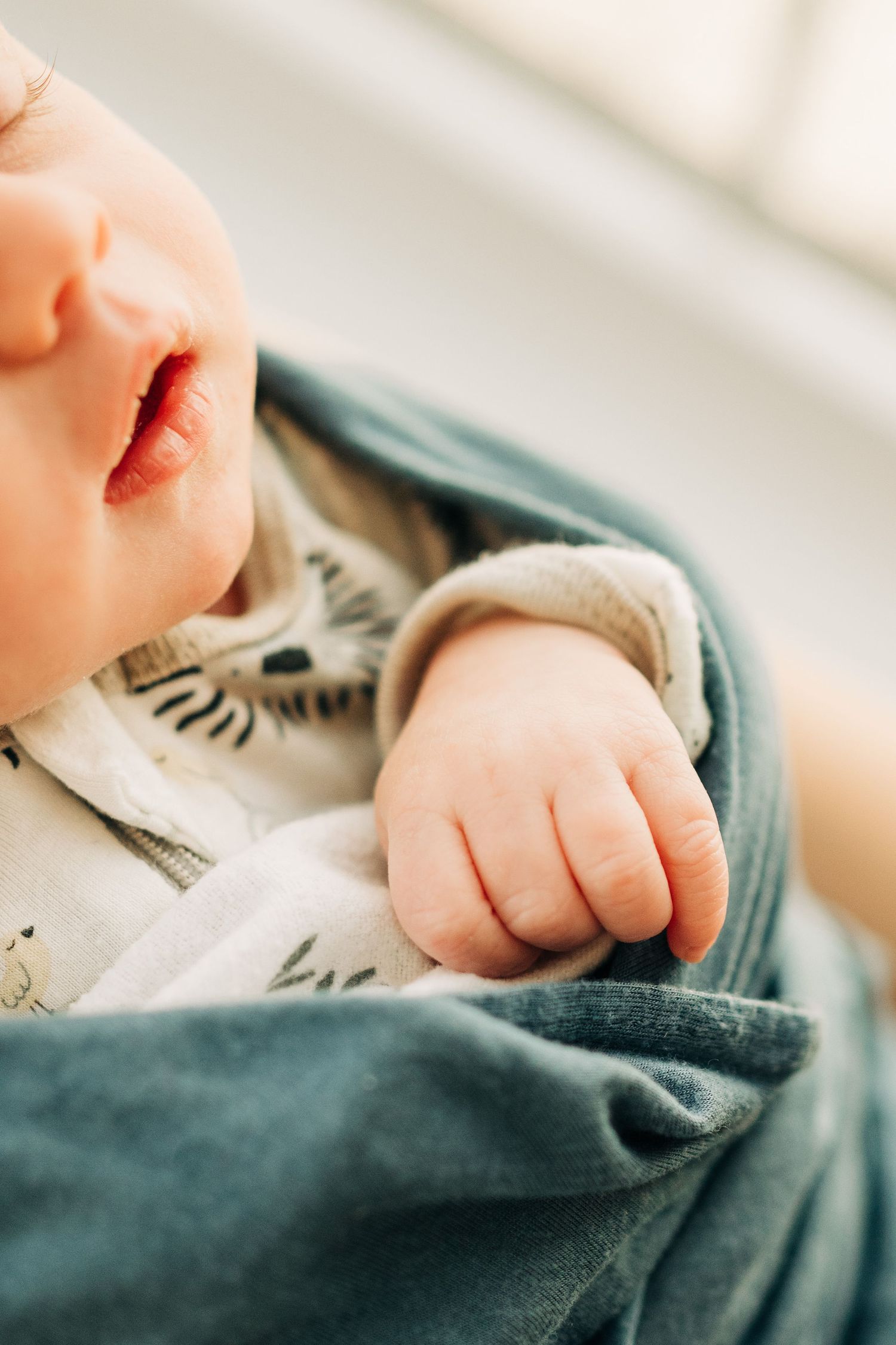 detail shot of baby during newborn session in Frisco, TX