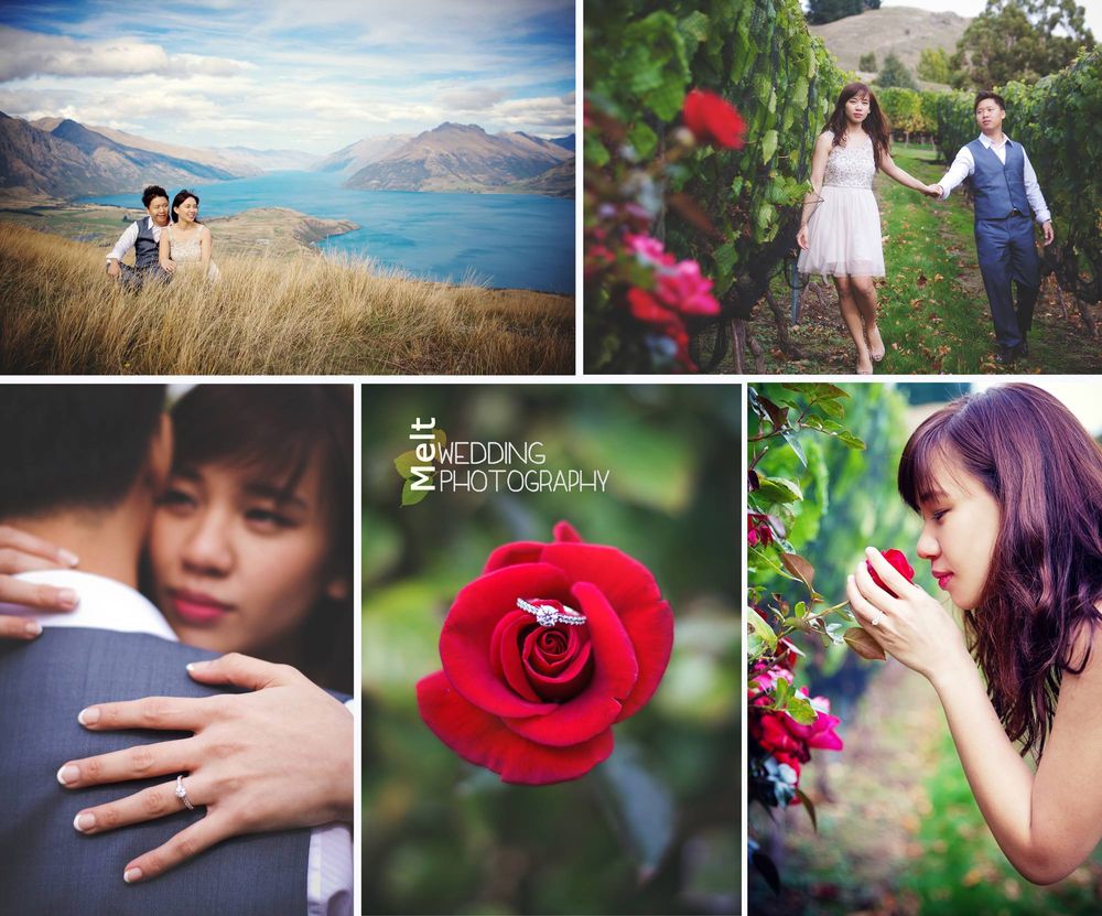 Fun in the vineyard at Stoneridge Estate at Lake Hayes for this lovely couple who came all the way from Singapore