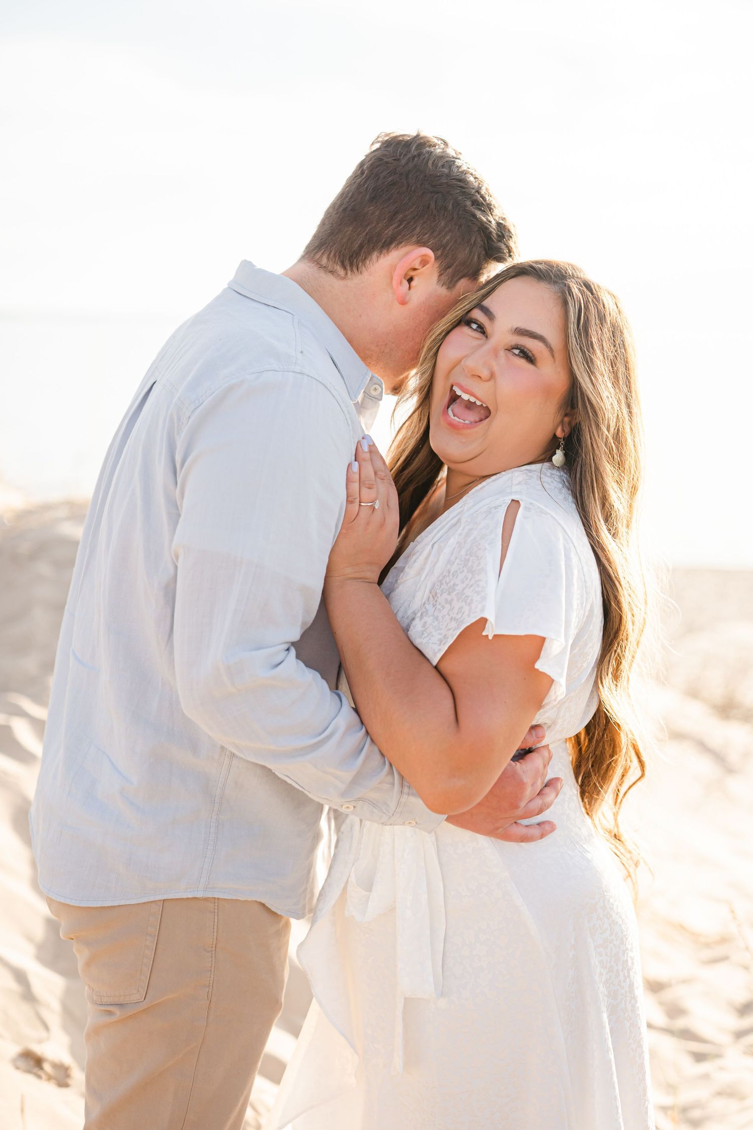 Michigan Beach Engagement Photos Lake Michigan Sunset Katie Gibbons Photography