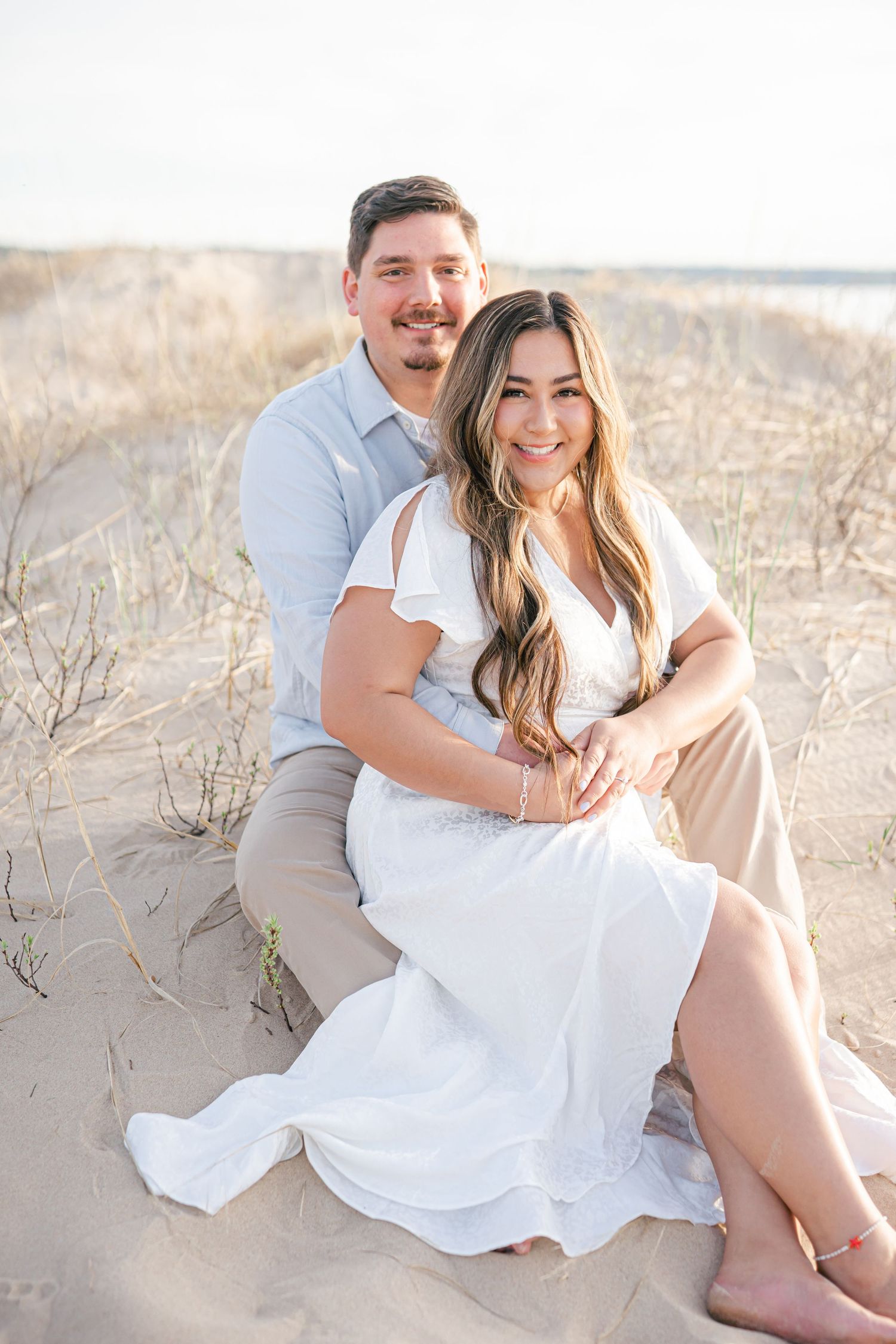 Michigan Beach Engagement Photos Lake Michigan Sunset Katie Gibbons Photography