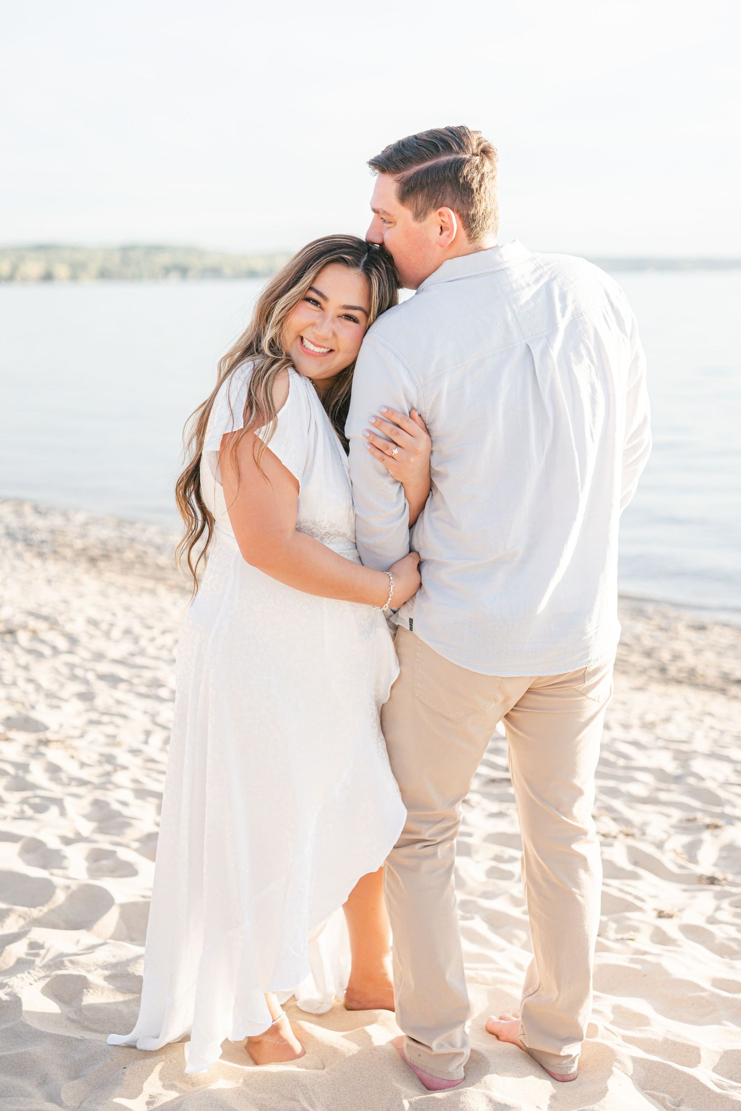 Michigan Beach Engagement Photos Lake Michigan Sunset Katie Gibbons Photography
