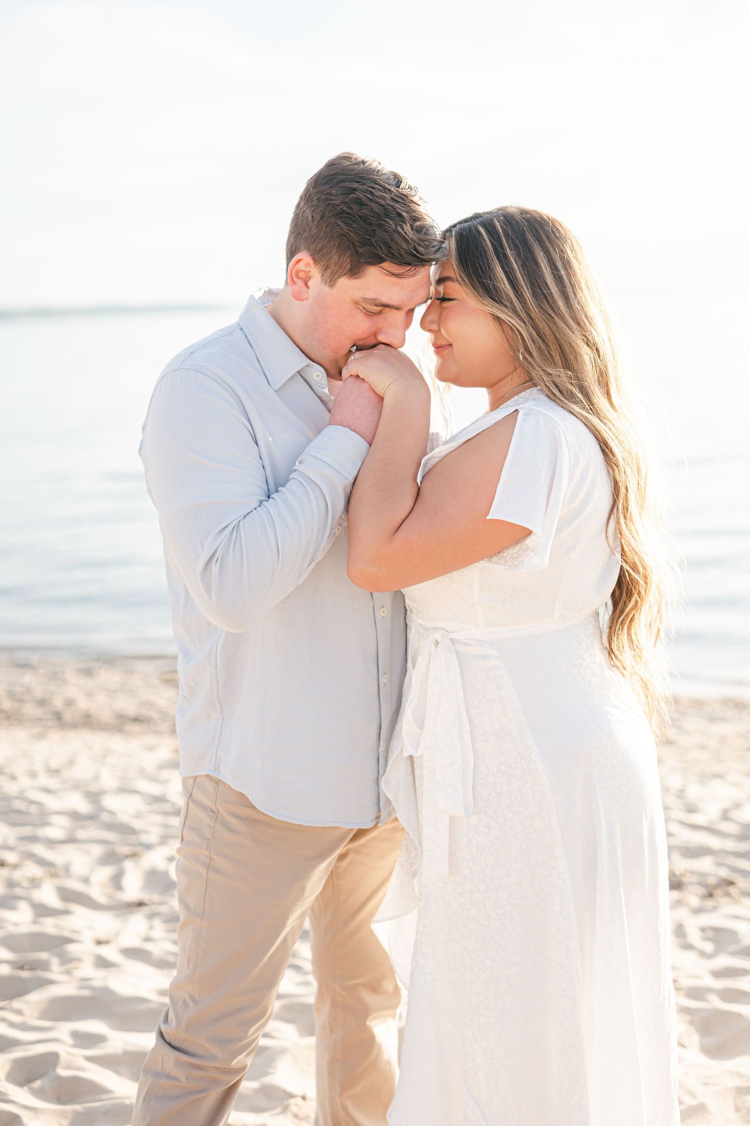 Michigan Beach Engagement Photos Lake Michigan Sunset Katie Gibbons Photography