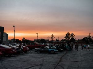 Parking lot at sunset