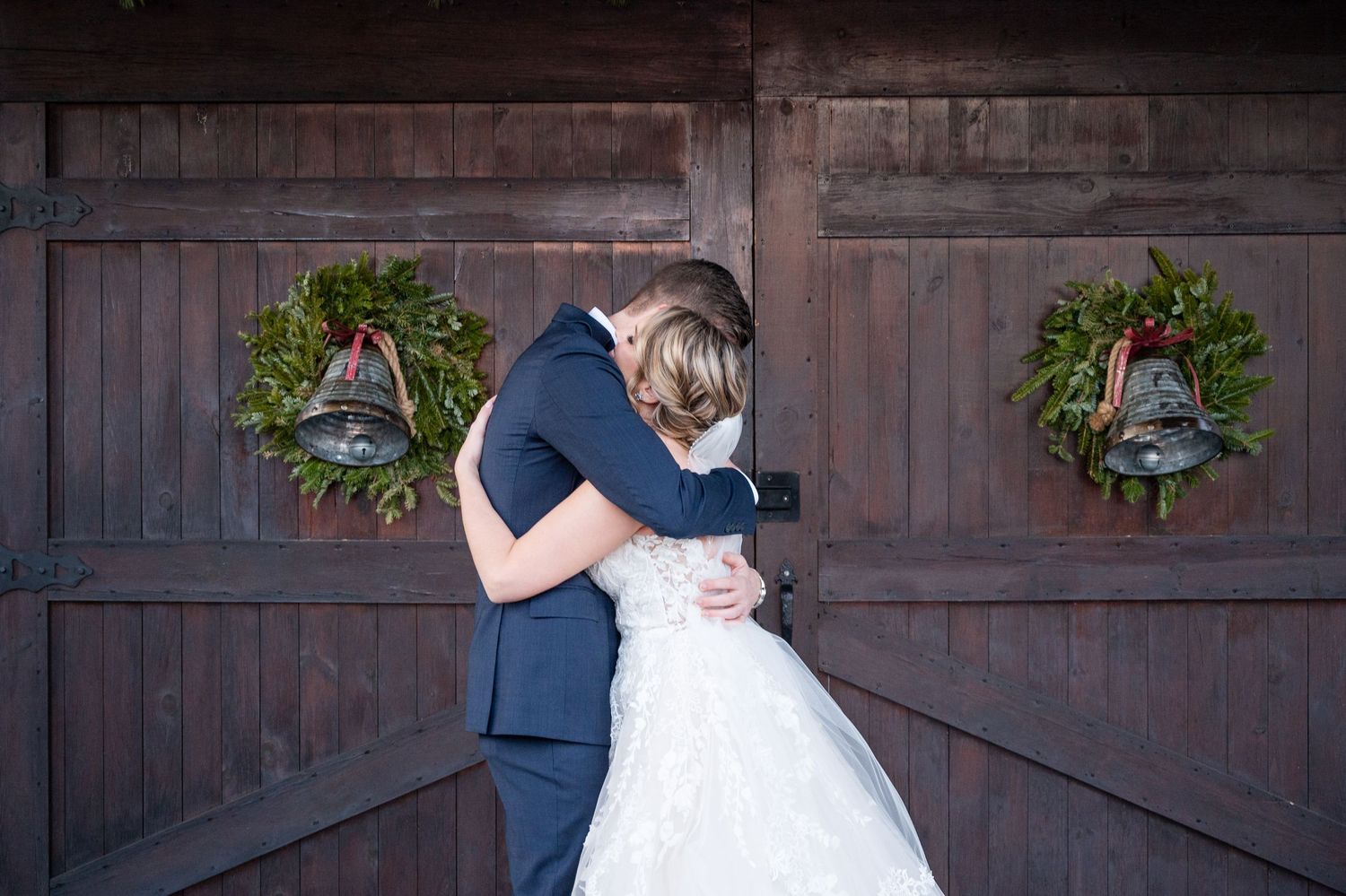 Bride and Groom First Look - Hamilton Manor Wedding - Lynn Monaco Photography