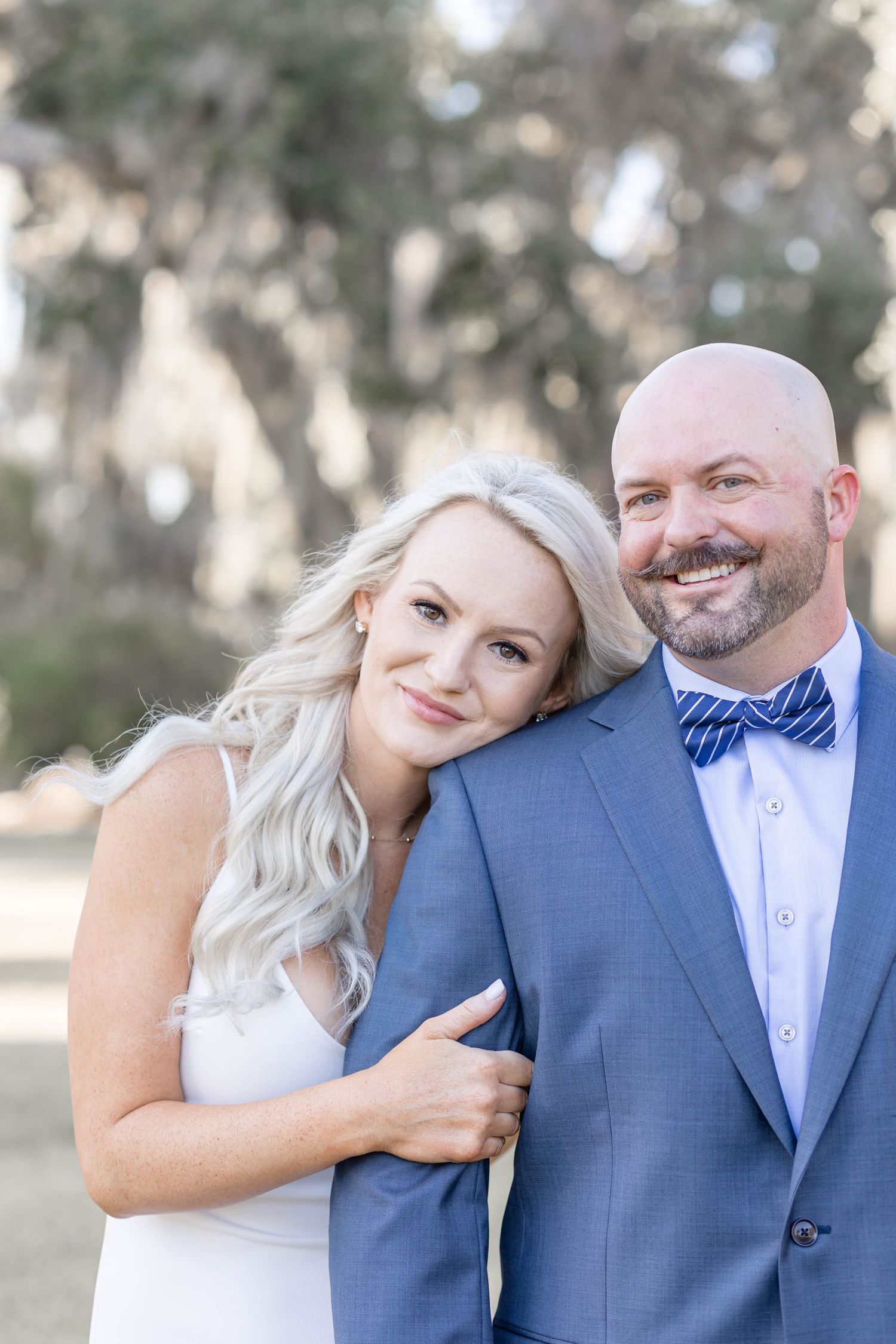 bride and groom elopement at Fontainebleau state park f/a Baton Rouge wedding photographer