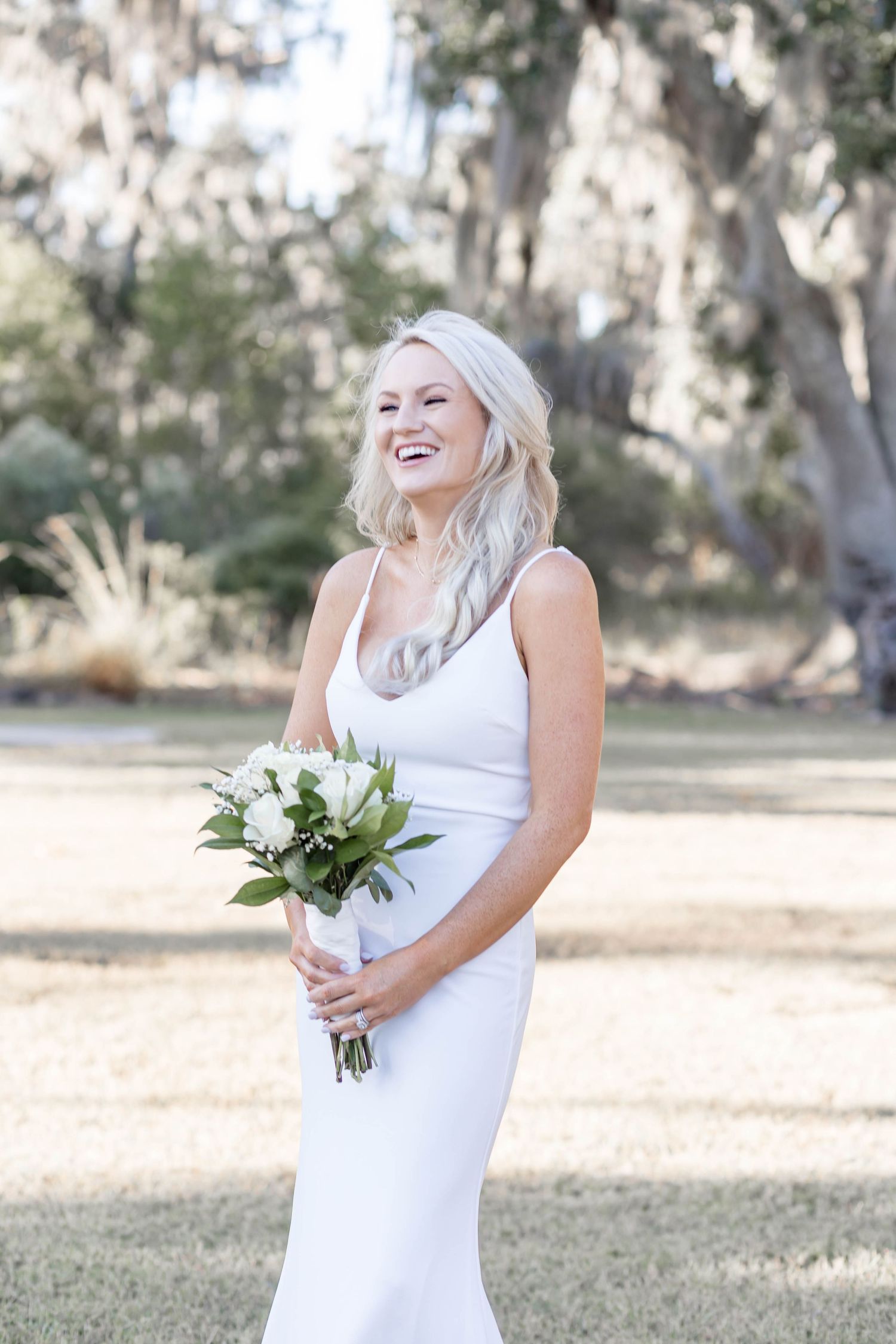 bride and groom elopement at Fontainebleau state park f/a Baton Rouge wedding photographer