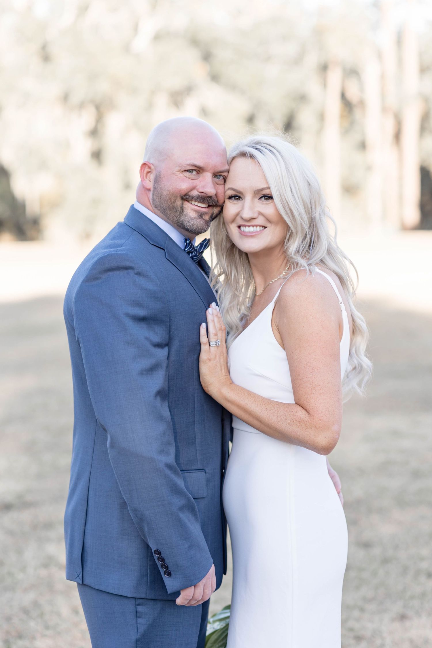 bride and groom elopement at Fontainebleau state park f/a Baton Rouge wedding photographer