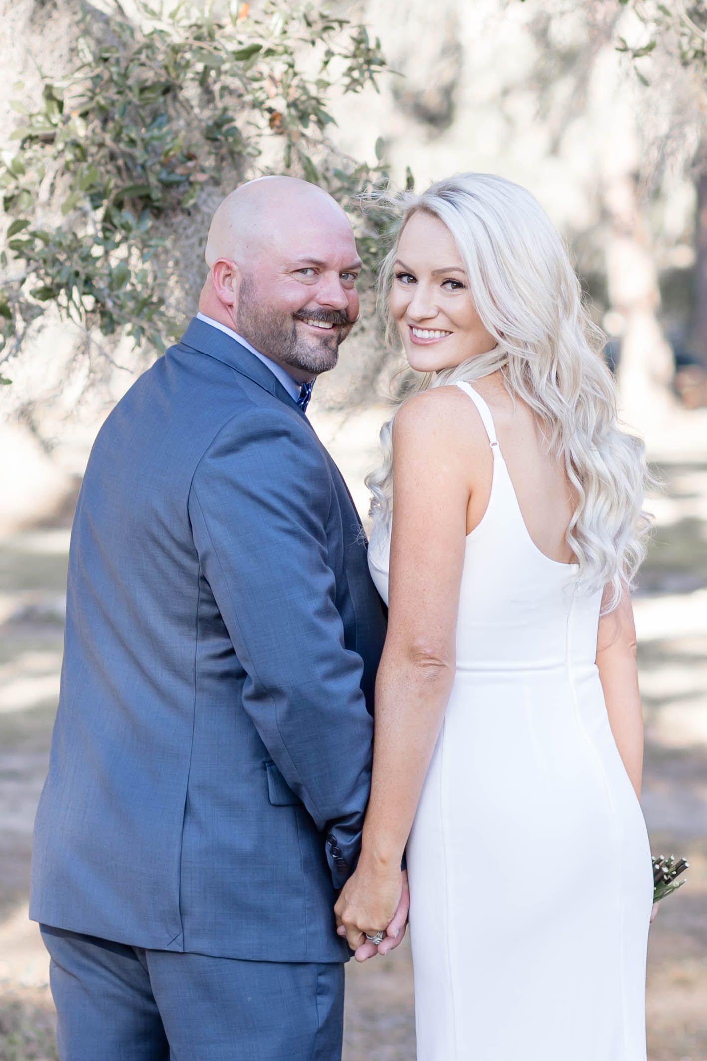 bride and groom elopement at Fontainebleau state park f/a Baton Rouge wedding photographer