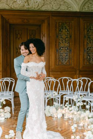 Bride and groom dancing before their wedding at Schloss Schadau in Switzerland. Destination wedding. Swiss wedding photographer
