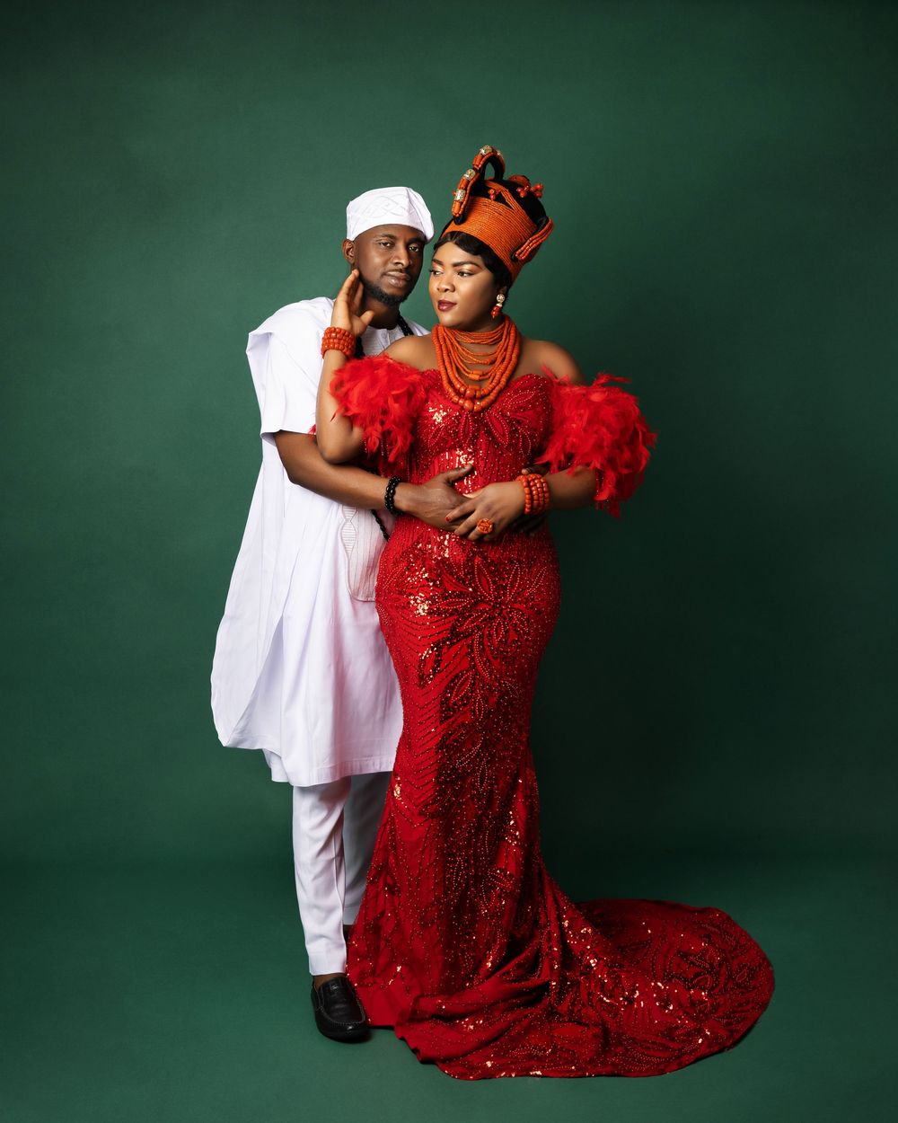 couple occasion photo in traditional outfit