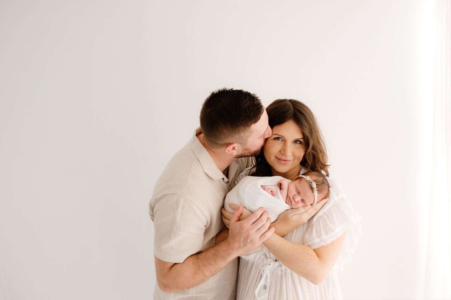 Ipswich baby cake smash session in white studio