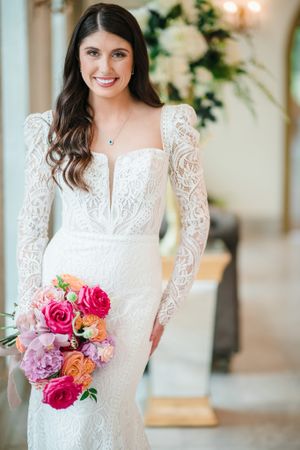 Wedding Photos of Bride, Wedding Dress from Kate's Bridal Cottage. Wedding venue at Chateau Des Fleurs Eagle Idaho.