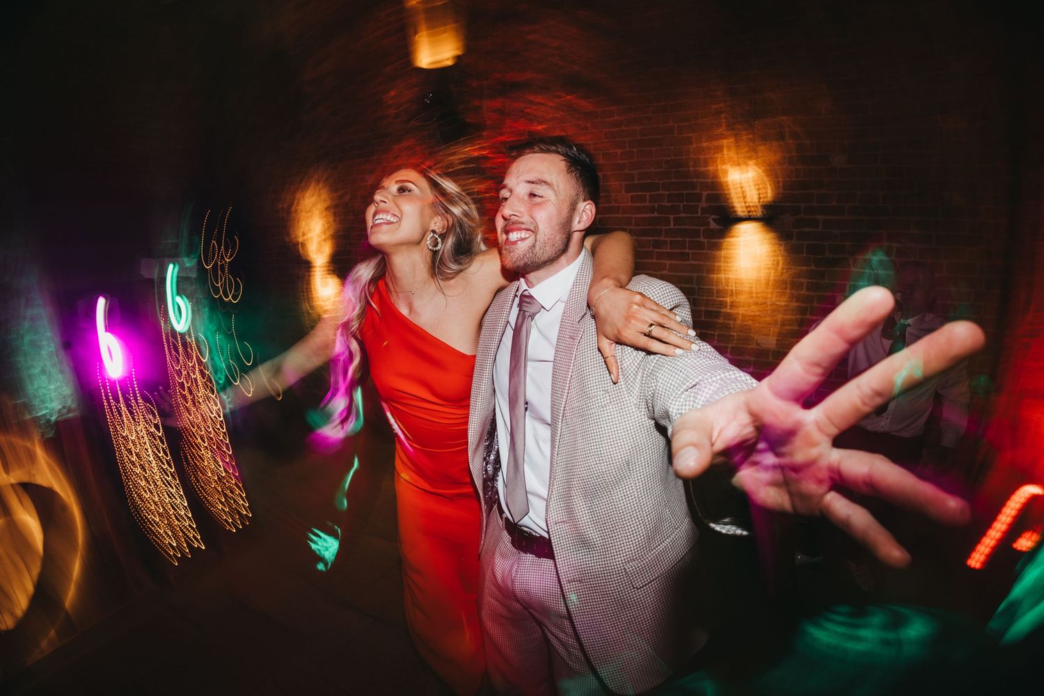 Couple on the dance floor at Hazel Gap wedding venue