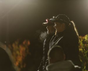 Tara and Mireia of Camins 2 Dreams look out over a night pick at Camp 4 vineyard in Santa Ynez Valley