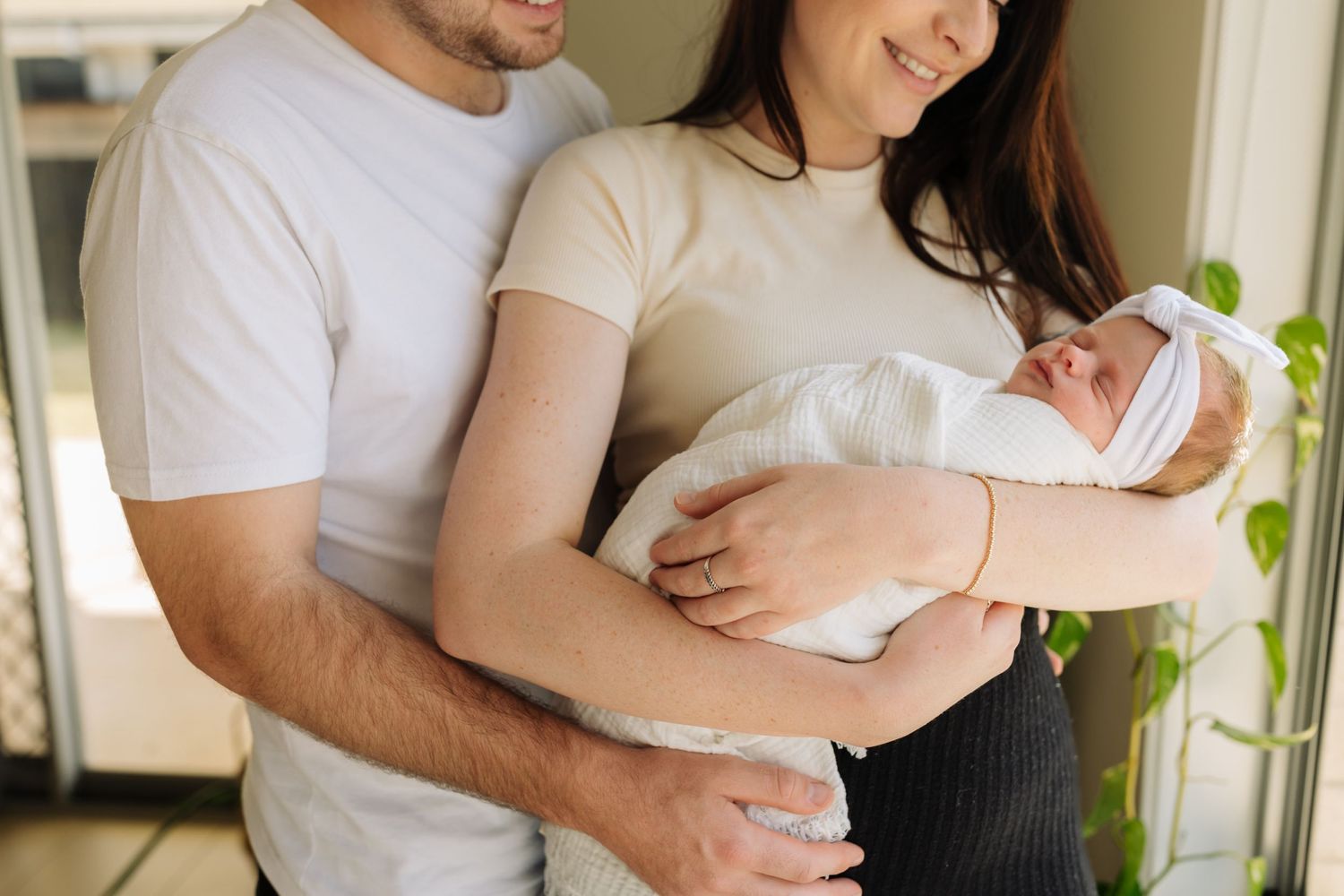 indoor newborn pictures of 2 week old newborn baby girl Brisbane