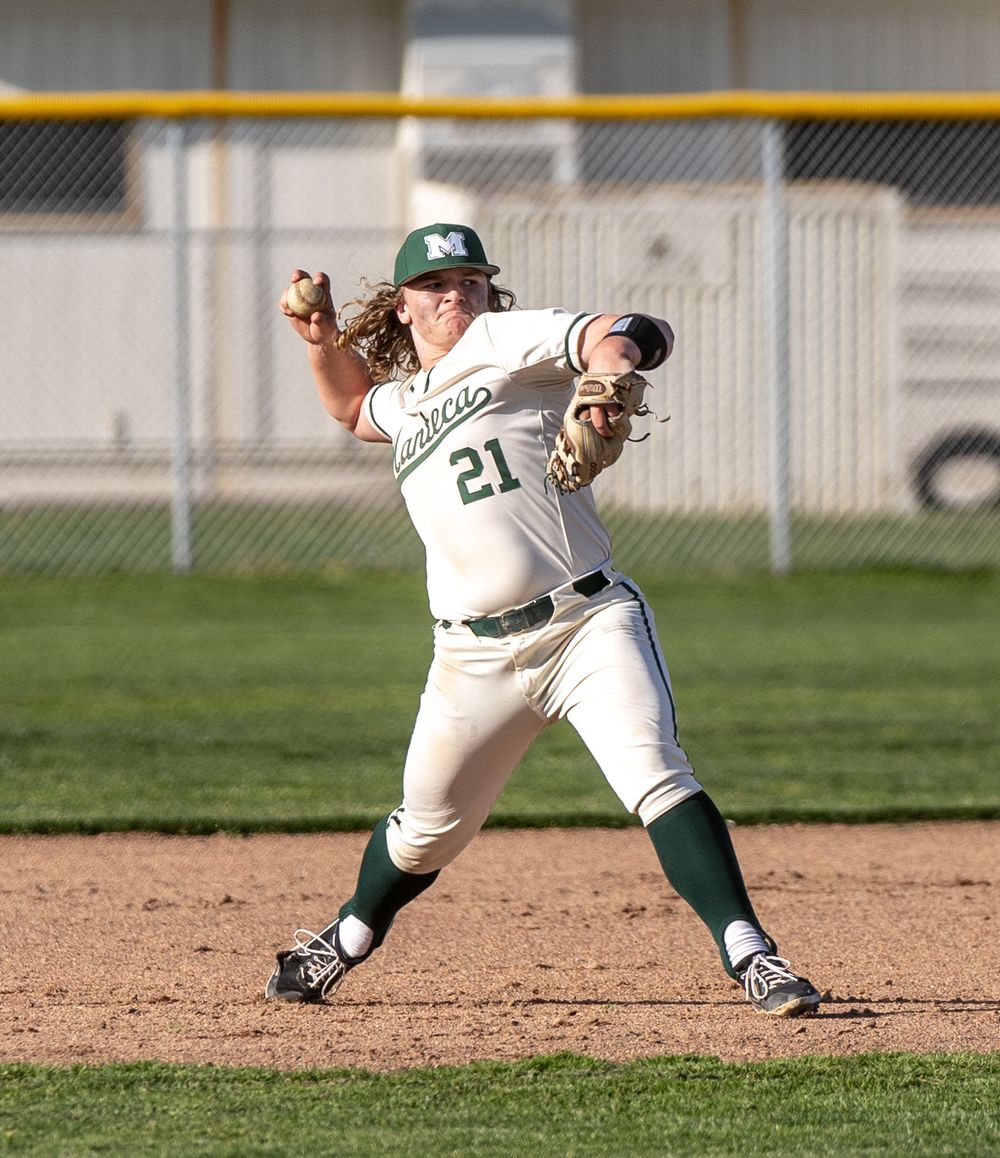 Senior high school baseball player showcasing his talent and strength as he throws the ball with precision