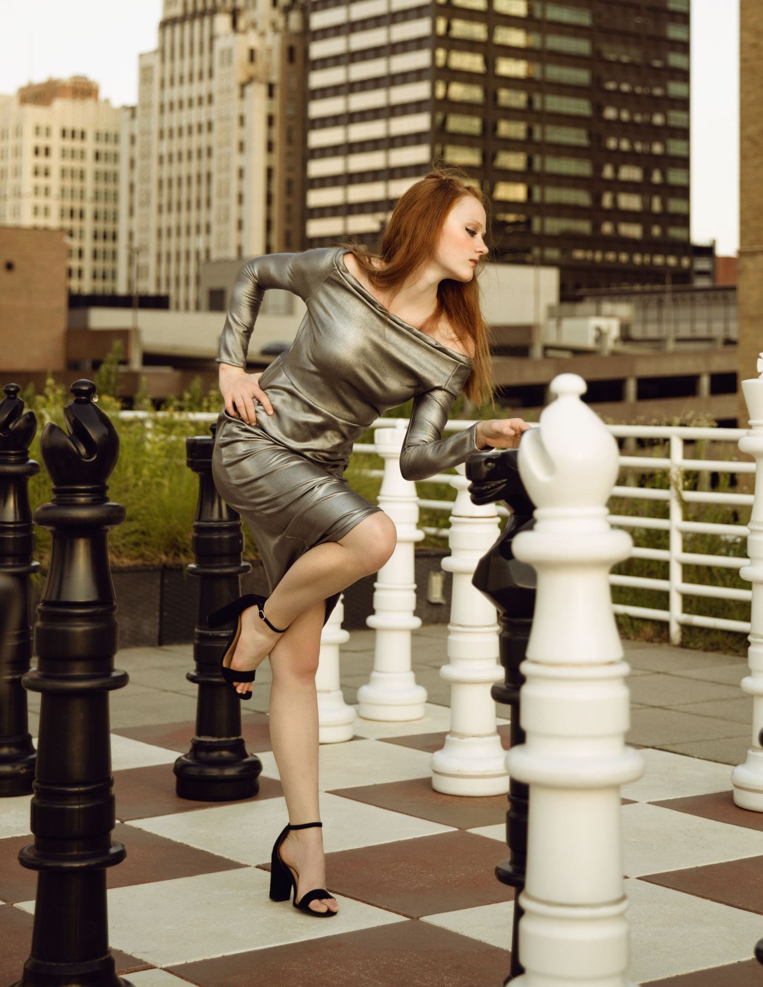 photoshoot on chess board KC library