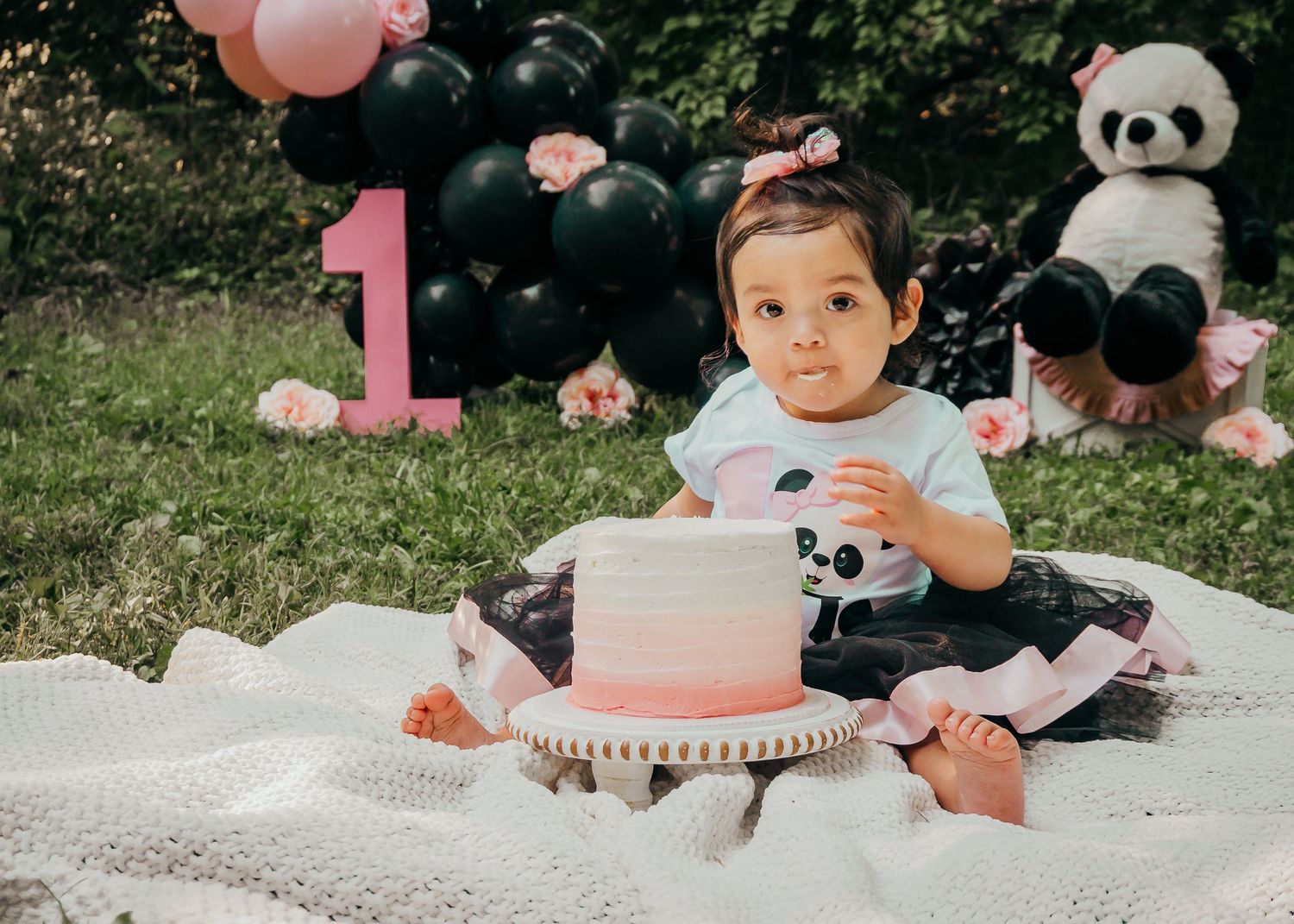 Pink Panda Cake Smash
