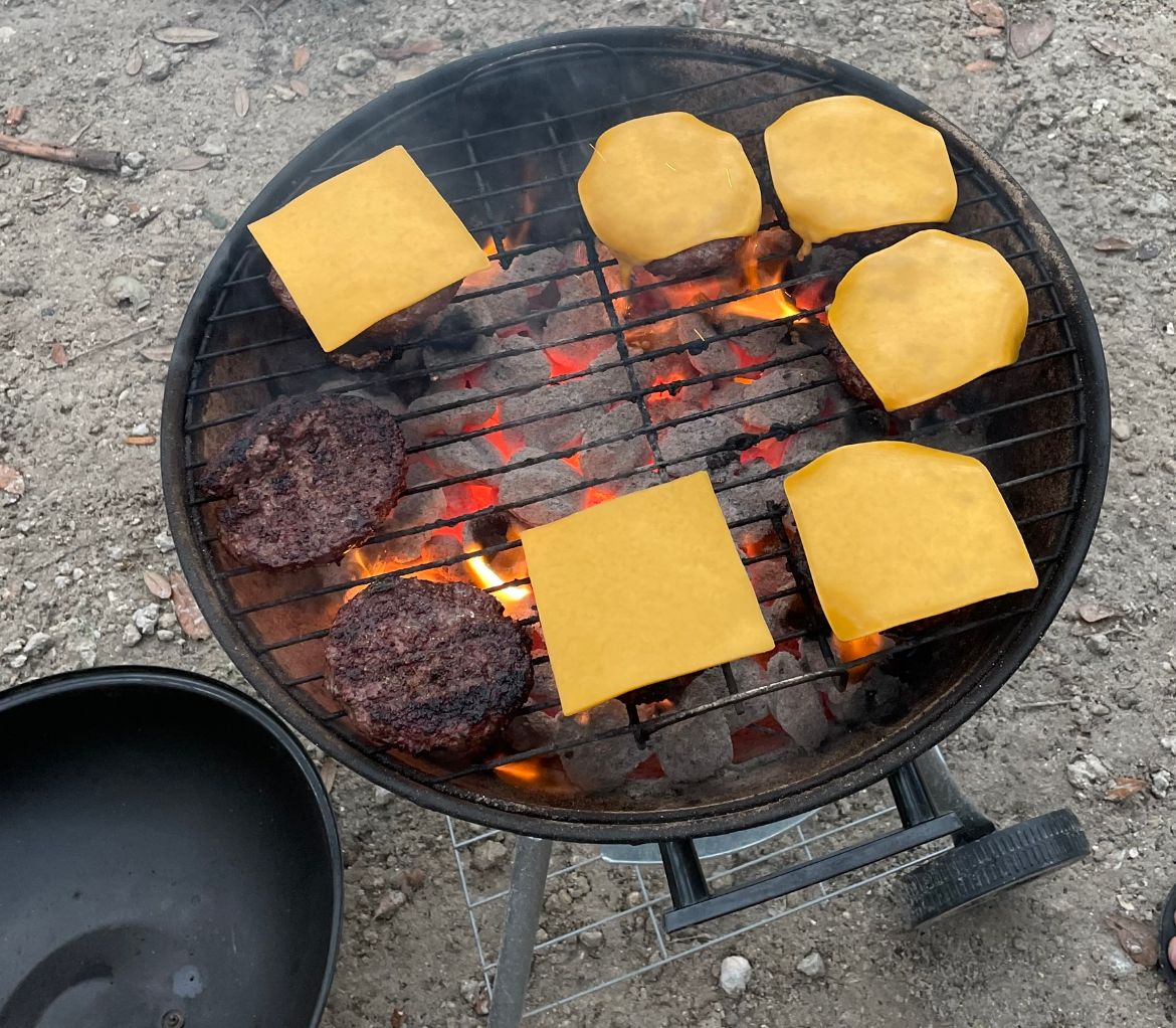 Burgers while camping are better than any other time