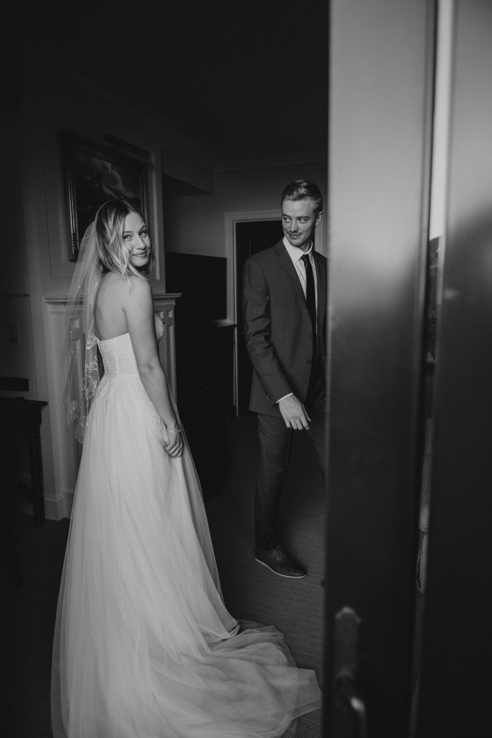 A couple enjoys the quiet moments before their elopement in Park City, Utah. Beautifully captured by Katie Griff Photo