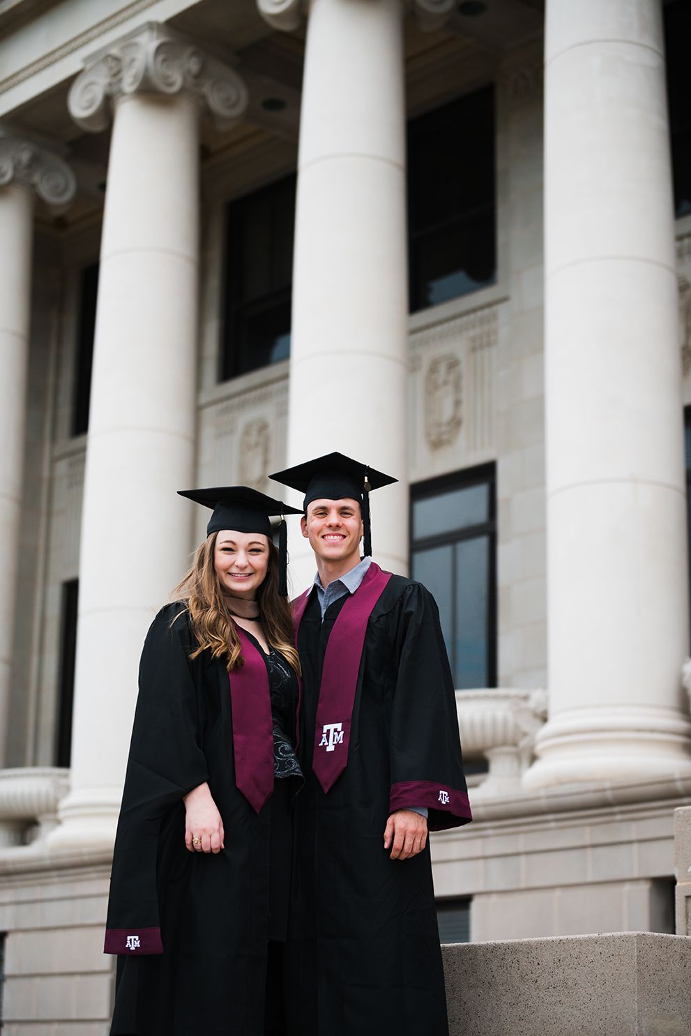 The Administration Building at Texas A&M University Engagement Photography