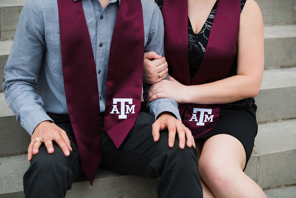 The Administration Building at Texas A&M University Engagement Photography
