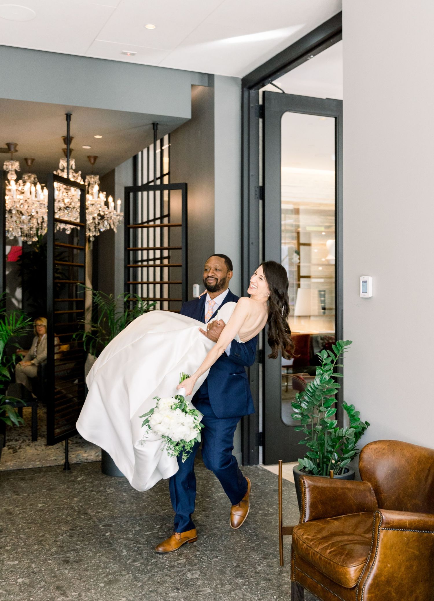 Bride and groom reception entrance