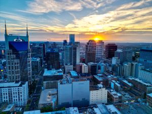 sunset drone photo Nashville TN