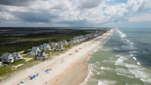 Top Sail Island beach house drone picture photo