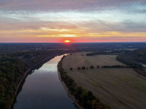 Something in the Orange sunrise over Clarksville TN drone photo