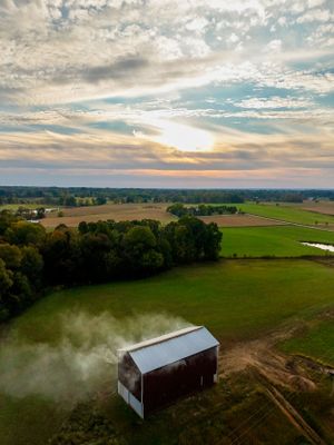 Tobacco smoking barn just outside Clarksville TN drone photo