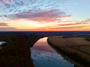 cotton candy sunrise over Clarksville TN drone photo